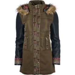 Desigual płaszcz damski Porto 36 khaki. Brązowe kurtki damskie Desigual, bez wzorów, bez kaptura. W wyprzedaży za 645.00 zł.