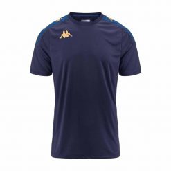 Jersey Kappa Gianto. Niebieskie koszulki sportowe męskie Kappa, bez wzorów, z jersey, bez kołnierzyka, bez ramiączek, na fitness i siłownię. Za 157.00 zł.