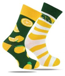 Skarpetki Bawełniane - Tematyczne - Asymetryczne, Cytrynowe. Żółte skarpety męskie His Story, bez wzorów, z bawełny. Za 29.99 zł.