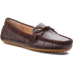 Mokasyny LAUREN RALPH LAUREN - Briley II 802710082001 Dark Brown. Brązowe mokasyny damskie Lauren Ralph Lauren, z materiału. W wyprzedaży za 459.00 zł.