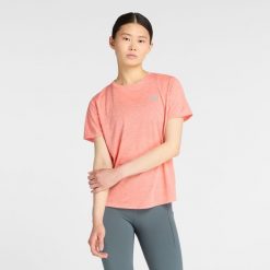 Koszulka damska New Balance WT41253FLE – pomarańczowa. Brązowe koszulki sportowe damskie New Balance, l, bez wzorów, z materiału, sportowe, bez kołnierzyka. Za 199.99 zł.