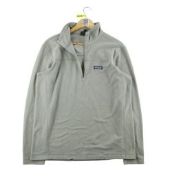 Second life - Męski szary sweter polarowy - Stan dobry. Szare swetry przez głowę męskie Patagonia, l, bez wzorów, z materiału, bez kołnierzyka. Za 149.06 zł.