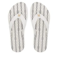 Japonki Tommy Hilfiger. Białe klapki damskie Tommy Hilfiger, bez wzorów, bez obcasa. Za 119.99 zł.