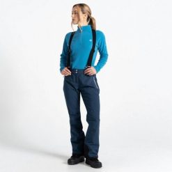 Spodnie narciarskie damskie Effused II. Niebieskie spodnie materiałowe damskie Dare 2b, l, bez wzorów. W wyprzedaży za 219.99 zł.