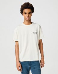 WRANGLER GRAPHIC TEE MĘSKA KOSZULKA T-SHIRT VINTAGE WHITE 112357347 W751008617. Białe koszulki polo męskie Wrangler, m, bez wzorów, vintage, bez ramiączek. Za 69.99 zł.