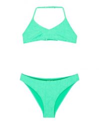 Zestaw trójkątny bikini dla Dziewczynki HIPPIE HOUR Zielony. Zielone stroje kąpielowe dla dziewczynek Roxy, bez wzorów, z elastanu. Za 129.99 zł.