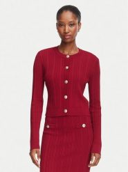 Guess Kardigan W6YR26 Z0973 Bordowy Regular Fit. Czerwone kardigany damskie Guess, xs, z aplikacjami, z syntetyku, bez kołnierzyka, bez ramiączek, bez kaptura. Za 474.99 zł.