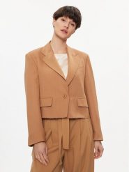 Weekend Max Mara Marynarka Cantico 2415041062 Brązowy Regular Fit. Brązowe żakiety damskie Weekend Max Mara, bez wzorów, ze lnu. Za 1,319.00 zł.