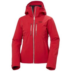 Damska kurtka narciarska Helly Hansen Alphelia Lifaloft. Czerwone kurtki snowboardowe damskie Helly Hansen, bez wzorów, bez kaptura, narciarskie. Za 2,207.00 zł.