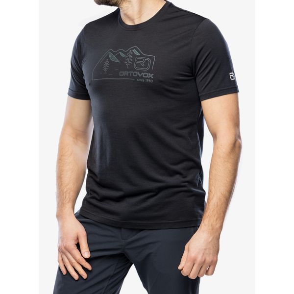 Koszulka merino męska Ortovox 150 Cool Vintage Badge TS. Czarne koszulki polo męskie ORTOVOX, m, bez wzorów, vintage, bez ramiączek. Za 361.99 zł.