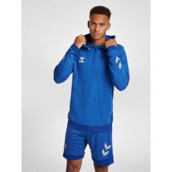 Bluza z kapturem Hummel hmlLEAD poly. Niebieskie bluzy męskie Hummel, xl, bez wzorów, z kapturem, na fitness i siłownię. W wyprzedaży za 220.90 zł.