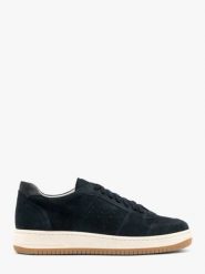 Granatowe sneakersy męskie. Niebieskie buty sportowe męskie Ryłko, ze skóry, sportowe, bez zapięcia. Za 479.99 zł.
