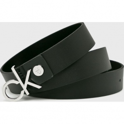 Calvin Klein - Pasek. Czarne paski damskie Calvin Klein, w paski, z materiału. Za 229.90 zł.