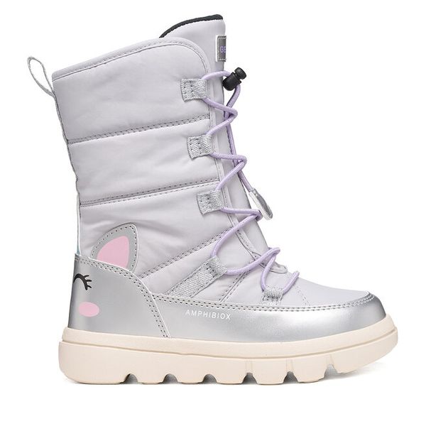 Śniegowce Geox. Szare śniegowce dziewczęce Geox, bez zapięcia. Za 359.99 zł.