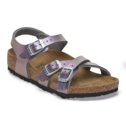 Sandały Birkenstock Kumba 1029441 fioletowe. Fioletowe sandały damskie bez wzorów, z materiału, bez obcasa, bez zapięcia. Za 460.03 zł.