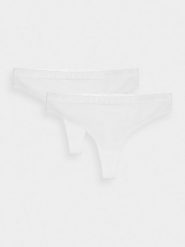 4F Bielizna stringi (2-pack) damskie - białe S. Biała stringi damskie 4f, s, bez wzorów, z bawełny. W wyprzedaży za 39.99 zł.