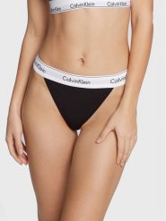 Calvin Klein Underwear Stringi 000QF7013E Czarny. Czarne stringi damskie Calvin Klein Underwear, xl, bez wzorów, z bawełny. Za 89.99 zł.