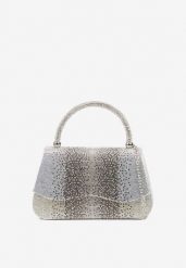 Srebrna Torebka Kopertówka z Cyrkoniami i Rączką Denive. Szare kopertówki damskie Renee, bez wzorów, eleganckie, na ramię, bez dodatków. Za 79.99 zł.