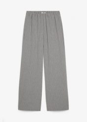 Spodnie z gumką w talii z lejącego materiału. Szare spodnie materiałowe damskie bonprix, bez wzorów. Za 189.99 zł.