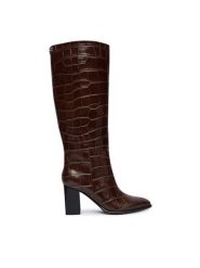 Guess Kozaki FLFPER LEP11 Brązowy. Brązowe kozaki damskie Guess, ze skóry, bez obcasa, na słupku. Za 799.99 zł.