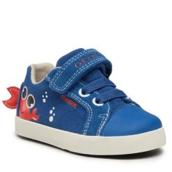 Trampki Geox. Niebieskie półbuty chłopięce Geox, bez wzorów, bez zapięcia. Za 289.99 zł.