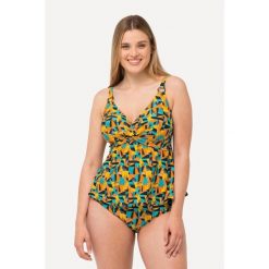 Damskie Tankini abstrakcyjny nadruk miękkie miseczki z recyklingu. Czarne bikini damskie Ulla Popken, plus size, bez wzorów, plus size. Za 294.99 zł.