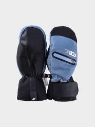 4F Rękawice snowboardowe Thinsulate membrana 10000 damskie - niebieskie S. Niebieskie rękawiczki damskie 4f, na zimę, bez wzorów, z dzianiny, sportowe. W wyprzedaży za 99.99 zł.