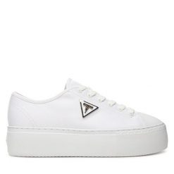 Trampki Guess. Białe trampki i tenisówki damskie Guess, z aplikacjami, bez zapięcia. Za 479.99 zł.