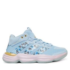 Buty halowe adidas. Niebieskie obuwie sportowe damskie Adidas, bez wzorów. Za 479.99 zł.