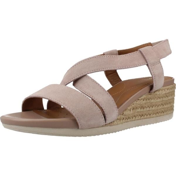 Sandały GEOX D ISCHIA CORDA Rose. Czerwone sandały damskie Geox, bez wzorów, ze skóry, bez obcasa, bez zapięcia. Za 365.99 zł.