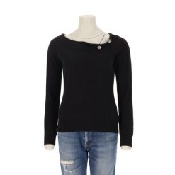 Second life - Damski czarny sweter - Jak nowy. Czarne swetry damskie Ralph Lauren, bez wzorów, bez kołnierzyka, bez ramiączek, bez kaptura. Za 127.76 zł.