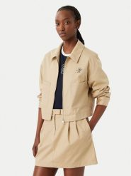 Tommy Hilfiger Kurtka przejściowa Chino WW0WW50144 Beżowy Regular Fit. Brązowe kurtki damskie Tommy Hilfiger, bez wzorów, z bawełny, bez kaptura. Za 949.99 zł.