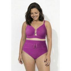 Damskie Bikini brokat miękkie miseczki ozdobna klamra regulowane ramiączka. Czerwone bikini damskie Ulla Popken, plus size, bez wzorów, plus size. W wyprzedaży za 191.99 zł.