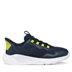 Sneakersy Geox. Niebieskie trampki i tenisówki chłopięce Geox, bez wzorów, bez zapięcia. Za 229.99 zł.