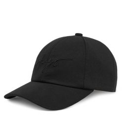 Czapka z daszkiem HUGO. Czarne czapki i kapelusze damskie Hugo, bez wzorów. Za 129.99 zł.
