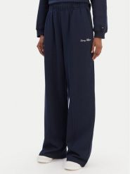Tommy Hilfiger Spodnie dresowe Script WW0WW48784 Granatowy Relaxed Fit. Niebieskie spodnie dresowe damskie Tommy Hilfiger, s, bez wzorów, z bawełny. Za 649.99 zł.
