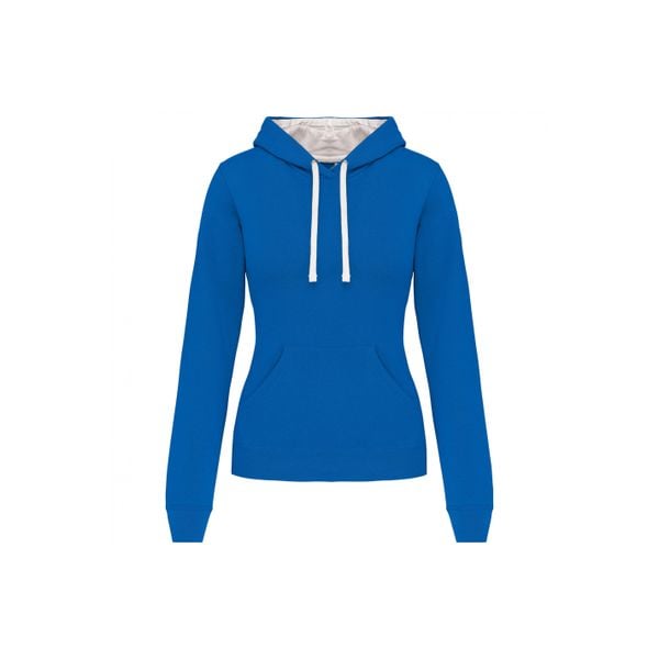 Bluza damska z kapturem Kariban Contrastée. Niebieskie bluzy damskie KARIBAN, bez wzorów, z kapturem. Za 156.50 zł.
