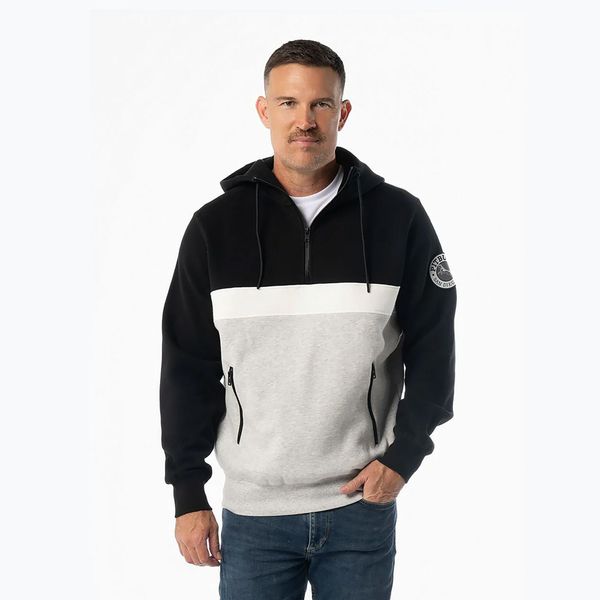 Bluza męska Pitbull Gibson Hooded. Szare bluzy męskie PITBULL, m, bez wzorów, z bawełny, bez kaptura, na fitness i siłownię. Za 199.99 zł.