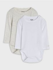 Bawełniane body 2 pack - biały. Białe body niemowlęce Sinsay, bez wzorów, z bawełny, bez ramiączek. W wyprzedaży za 13.99 zł.