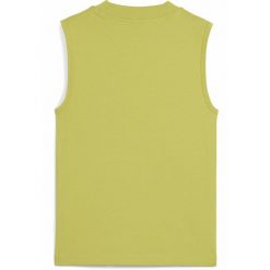 Damska wąska koszulka bez rękawów Palm Resort z grafiką PUMA Sea Kelp Green. Zielone koszulki sportowe damskie Puma, xl, bez wzorów, z gumy, bez kołnierzyka, bez ramiączek, do biegania. W wyprzedaży za 94.00 zł.