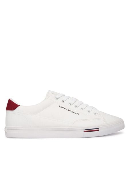 Tommy Hilfiger Tenisówki Vulc Core Rwb Long FM0FM05813 Biały. Białe trampki męskie Tommy Hilfiger, bez wzorów, z materiału, bez zapięcia. Za 199.99 zł.