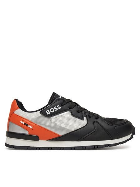 BOSS Sneakersy J51646 S Czarny. Czarne buty sportowe chłopięce Boss, bez wzorów, ze skóry, bez zapięcia. Za 359.99 zł.