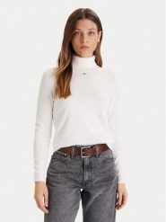 Tommy Jeans Golf Essential DW0DW21672 Écru Regular Fit. Swetry damskie Tommy Jeans, m, bez wzorów, z bawełny, bez kołnierzyka, bez ramiączek, bez kaptura. Za 389.99 zł.