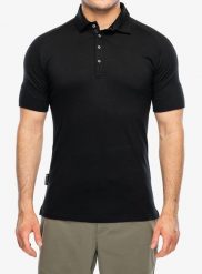 Koszulka polo Sensor Merino Active Polo Tee SS. Czarne koszulki polo męskie Sensor, s, bez wzorów, z materiału, bez ramiączek. Za 384.99 zł.