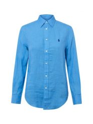 Polo Ralph Lauren Lniana bluzka Kobiety len niebieski, M. Niebieskie bluzki damskie Polo Ralph Lauren, m, bez wzorów, ze lnu, bez kołnierzyka, bez ramiączek. Za 839.95 zł.