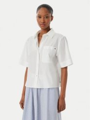 Tommy Hilfiger Koszula WW0WW48899 Biały Relaxed Fit. Białe bluzki damskie Tommy Hilfiger, m, bez wzorów, z bawełny, bez kołnierzyka, bez ramiączek. Za 369.99 zł.