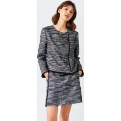 Simple - Żakiet. Szare żakiety damskie Simple, z materiału, eleganckie. W wyprzedaży za 259.90 zł.