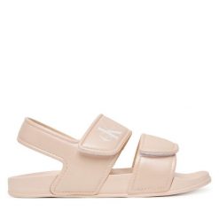 Sandały Calvin Klein. Czerwone sandały dziewczęce Calvin Klein, bez zapięcia. Za 239.99 zł.