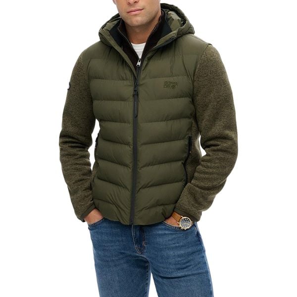 Kurtka z kapturem Superdry Storm Knit. Niebieskie kurtki męskie Superdry., xl, z aplikacjami, z dżerseju, z kapturem. Za 501.40 zł.