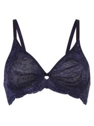 Triumph biustonosz z fiszbinami Kobiety niebieski, 75C. Niebieskie biustonosze Triumph, bez wzorów, z koronki. Za 179.95 zł.
